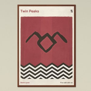 Twin Peaks - Fire Walk With Me; TV Show Inspired Large Minimalist Poster, Twin Peaks Poster, Red Room, Printable Poster, Instant Download