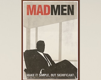 MAD MEN JOHN HAMM TELEVISION POSTER TEXTLESS FILM A4 A3 ART PRINT