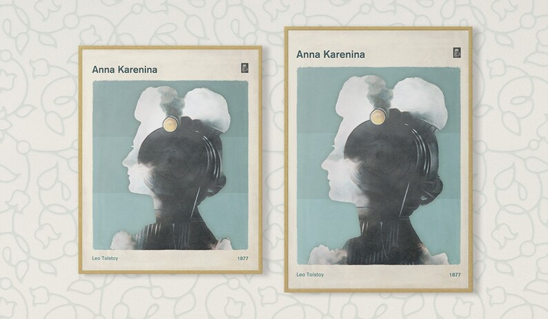 Leo Tolstoy, Anna Karenina Classic Literature Poster Medium, Book Cover Art, Literary Gifts, Bookish Home Decor, Digital Download image 10