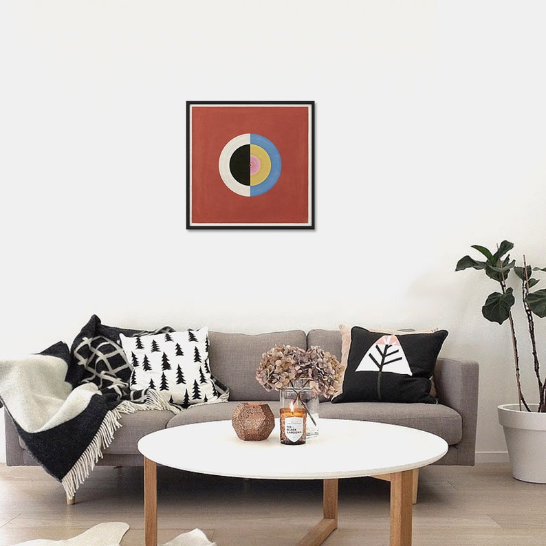 Tableau Toile Hilma Af Klint - The Swan N°17 - Art Abstrait - Prêt à Accrocher - Neuf
