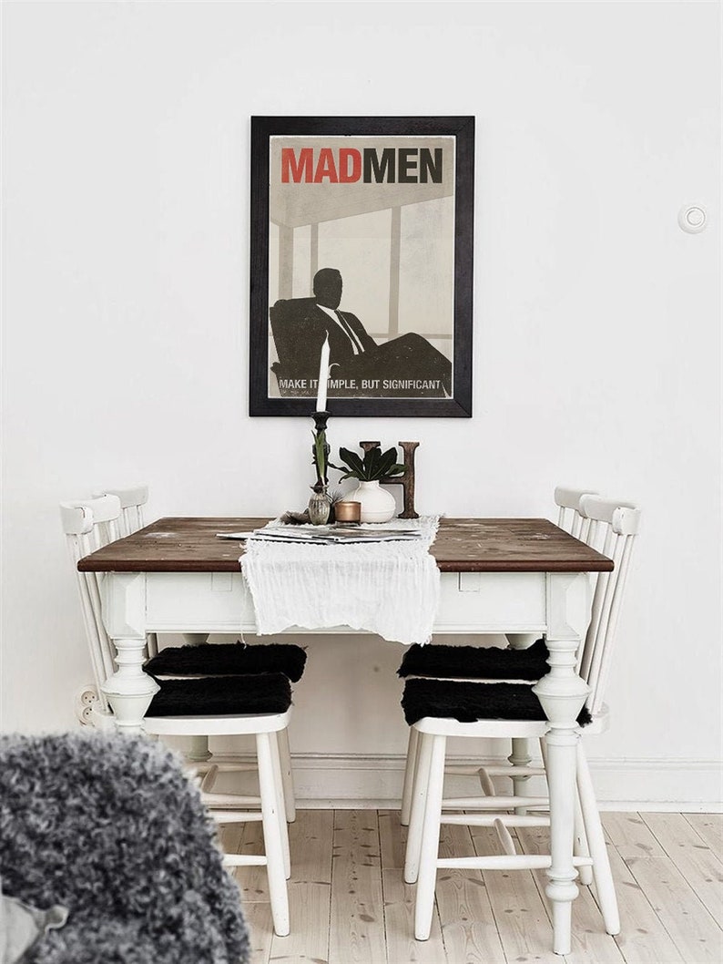 Mad Men TV Show inspiré affiche grande, Don Draper, affiche minimaliste imprimable, décor scandinave du milieu du siècle, téléchargement numérique image 7