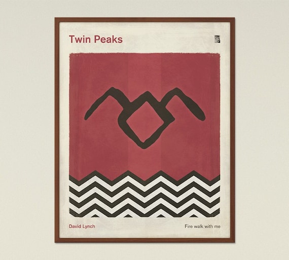 Twin Peaks - Fire Walk With Me; TV Show Minimalist Medium Poster, Twin Peaks Poster, Red Room, Printable Poster, Digital Download