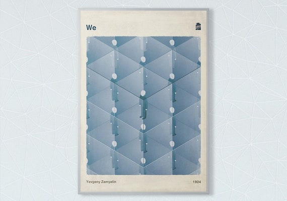 We, Yevgeny Zamyatin - Dystopian Sci Fi Art Book Cover Poster Large, Literary Gift, Minimalist Poster, Instant Download
