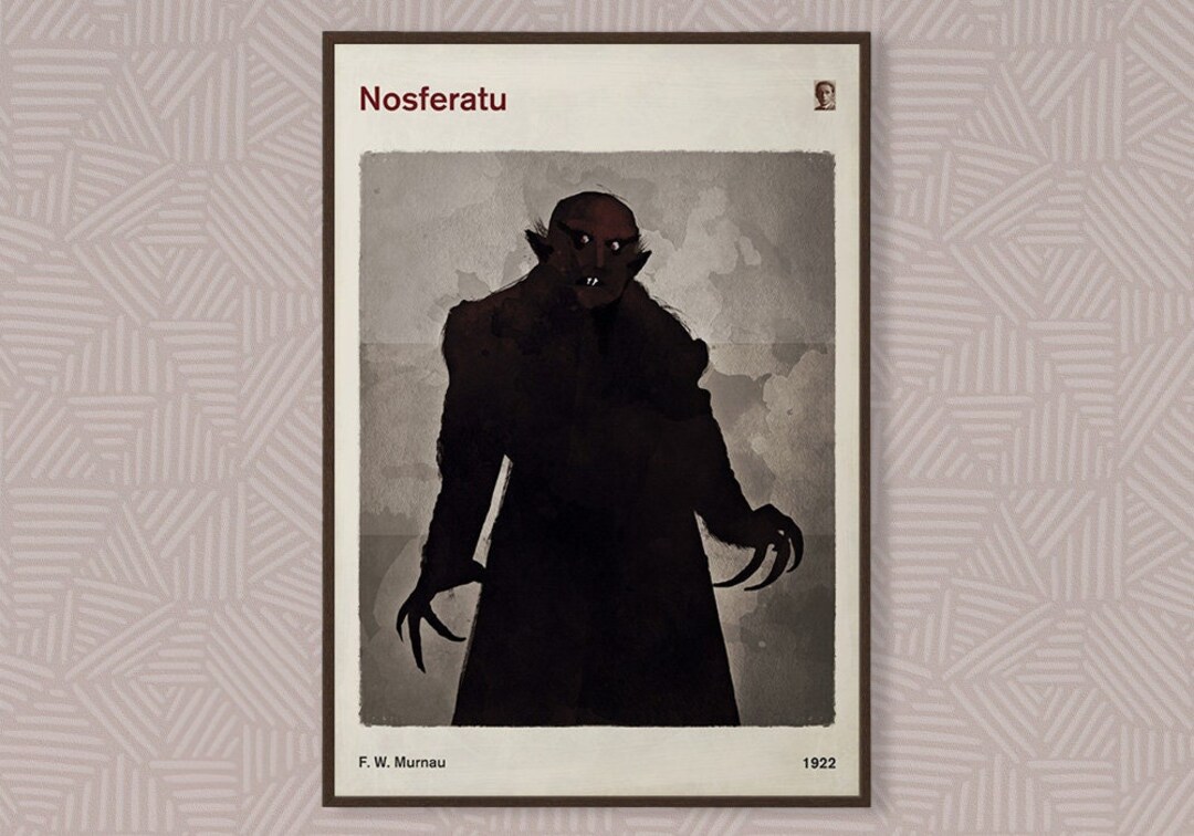 ノスフェラトゥ - F. W. ムルナウ、ホラー映画ポスター  ラージ、ミニマリストポスター、ゴシックホームデコレーション、吸血鬼アート、印刷可能なアート、即時ダウンロード - Etsy 日本