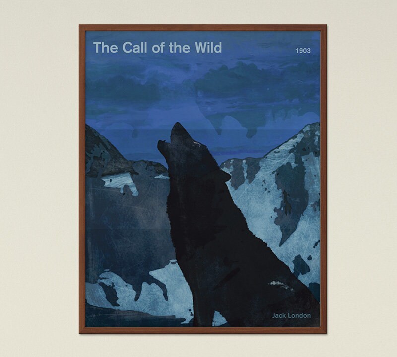 Jack London The Call Of The Wild Literary Book Cover Print Etsy