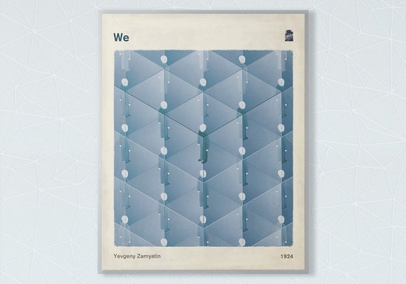 We, Yevgeny Zamyatin - Dystopian Sci Fi Art Book Cover Poster Medium, Literary Gift, Minimalist Poster, Instant Download