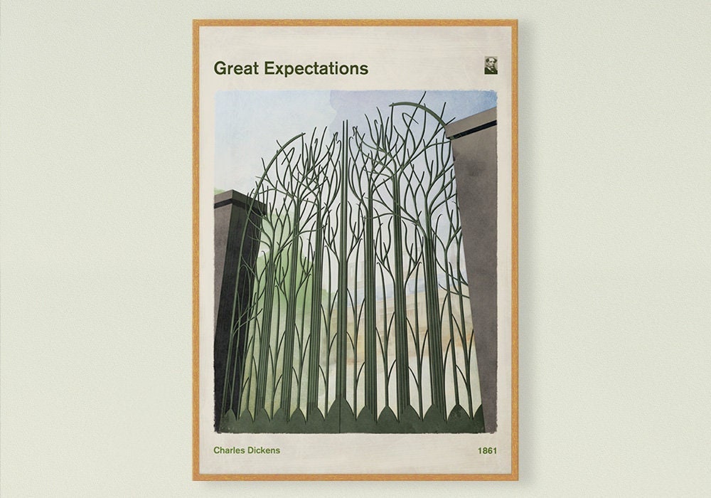 Great Expectations, Charles Dickens, Book Cover Poster Large, Literary Gift, Classic Literature Print, Modern Home Decor, Instant Download