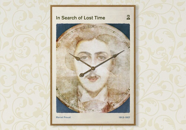 Proust's In Search of Lost Time Large Literary Book Cover Poster, Classic Literature, Bookish Gift, Modern Home Decor, Digital Download image 1