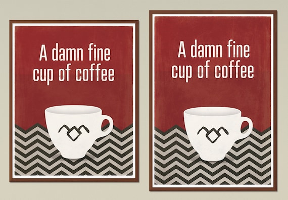 Damn Fine Cup Of Coffee Twin Peaks Inspired Small Poster Quote Poster Red Room Kitchen Printable Minimalist Poster Digital Download