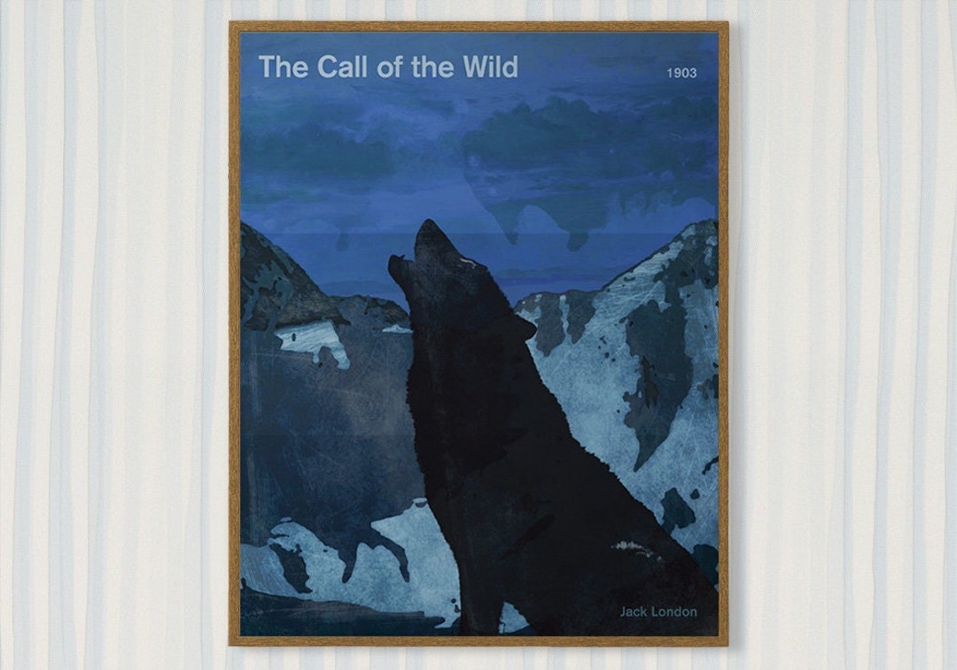 Jack London the Call of the Wild, Literary Book Cover Print Medium