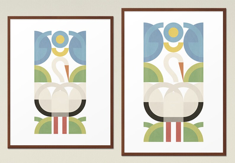 Printable Art Birds Scandinavian Modern Home Decor Set of Posters Large Scandinavian Print Mid Century Modern Instant Download