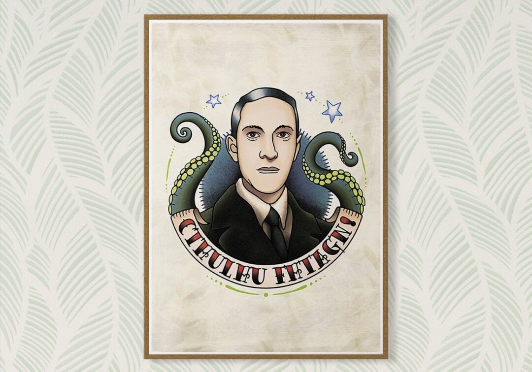Lovecraft Cthulhu Fhtang Printable Art Print Large, Literary Quotes