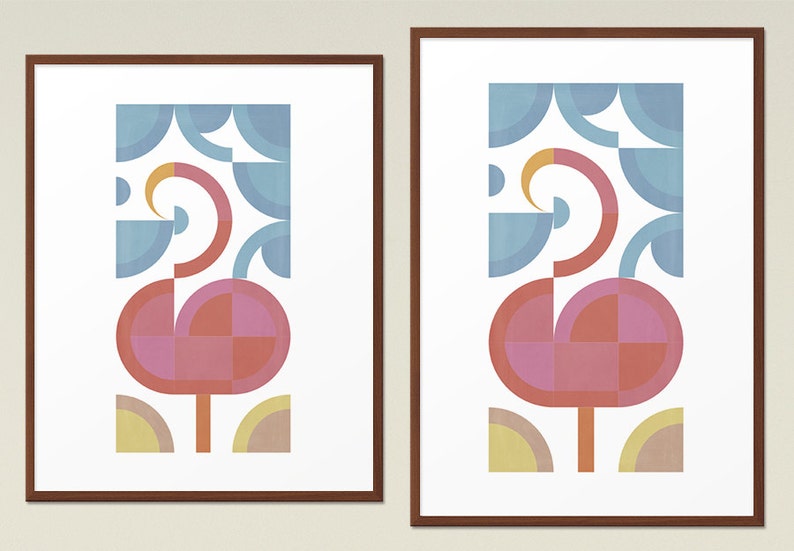 Printable Art Birds Scandinavian Modern Home Decor Set of Posters Large Scandinavian Print Mid Century Modern Instant Download