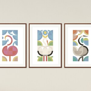 Printable Art Birds Scandinavian Modern Home Decor Set of Posters Large Scandinavian Print Mid Century Modern Instant Download