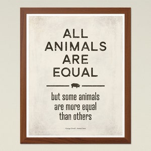 George Orwell "Animal Farm" Small Dystopian Sci Fi Quote Poster, Literature Art, Literary Gift, Bookworm Decor, Instant Download