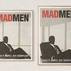 Mad Men TV Show Inspired Poster Large, Don Draper, Printable Minimalist Poster, Scandinavian Mid Century Decor, Digital Download image 10