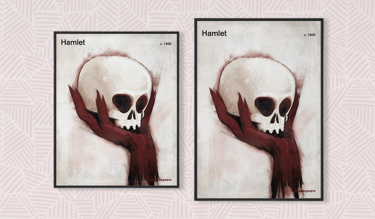 Hamlet Shakespeare Literary Book Cover Poster Large - Etsy