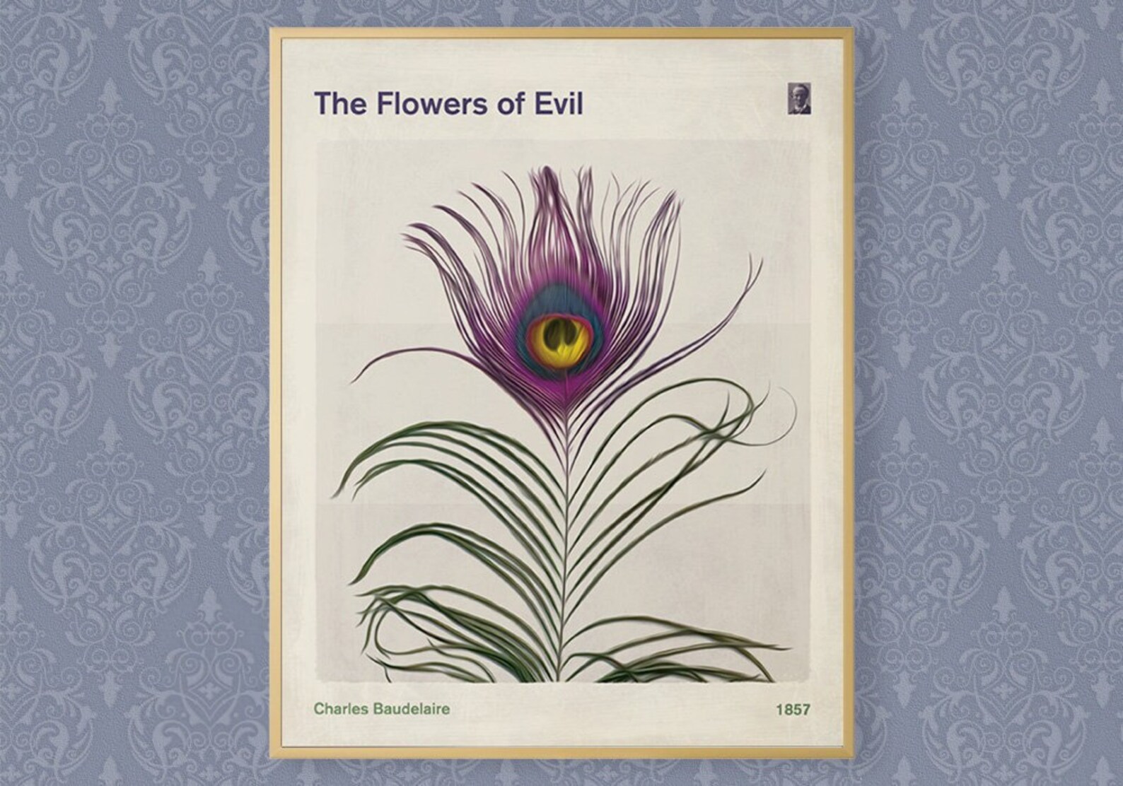 Charles Baudelaire the Flowers of Evil Literary Book Cover | Etsy
