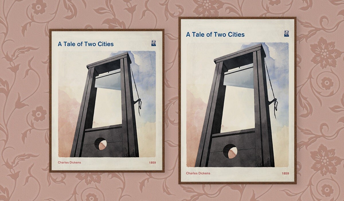 A Tale of Two Cities Charles Dickens Book Cover Poster | Etsy