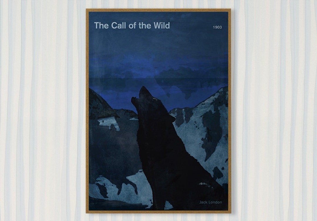 Jack London, the Call of the Wild, Large Literary Book Cover Print