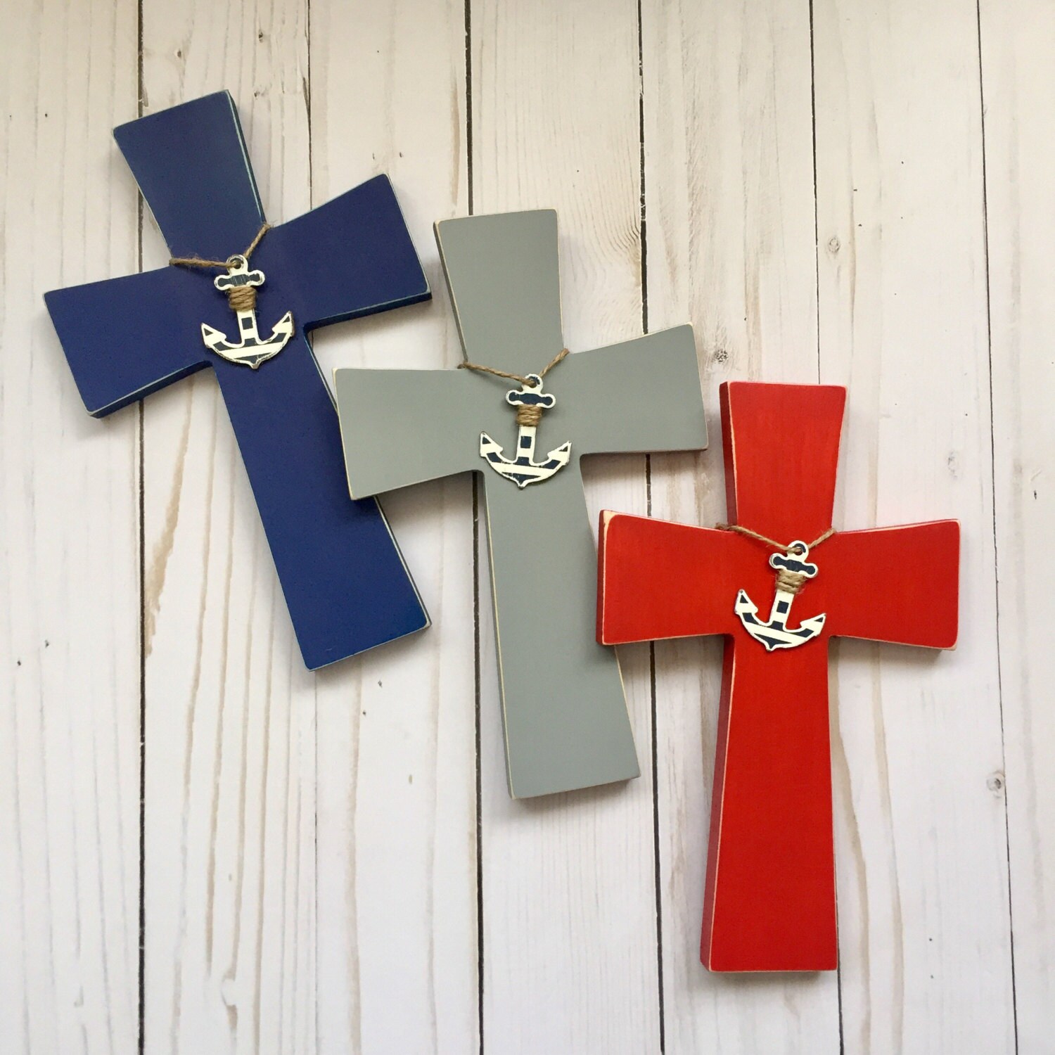 Nautical Nursery Decor Small Nautical Cross Anchor Cross