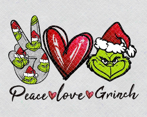 Download Peace Love Grinch PNG Joyeux Noël Cadeau de Noël Grinch | Etsy