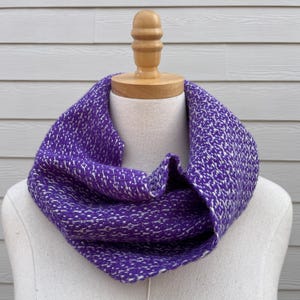 Purple Handwoven Alpaca, Angora, Wool, Silk, and Rayon Cowl, Infinity Scarf, Möbius Scarf
