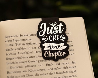 Magnetisches Lesezeichen,just one more chapter, foliert silber, Motiv, Bookmark, magnetic, reading