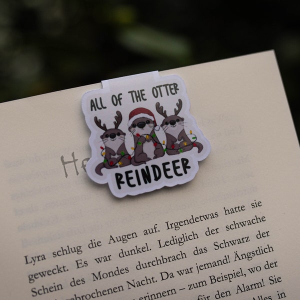 Magnetisches Lesezeichen, all of the otter Reindeer, Motiv, Bookmark, magnetic, reading,magic, Bücherwurm Geschenkidee