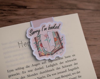 Magnetic bookmark, Im Booked, motif, bookmark, magnetic, reading, magic, bookworm gift idea