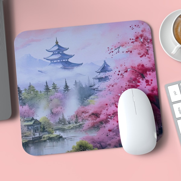 Mousepad, Mauspad, Japanische Landschaft, Cute, Anime, Kawaii