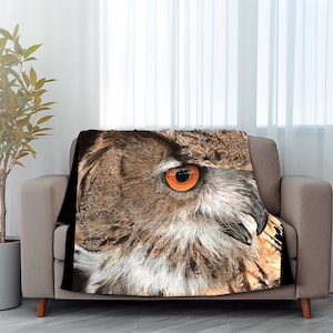 Eagle Owl Soft Fleece Blanket Throw