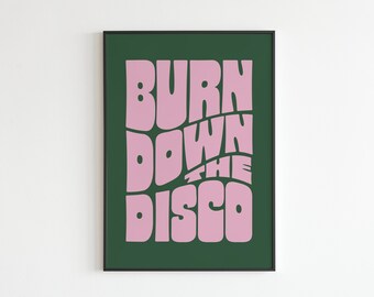 Panic  'Burn Down the Disco' - Lyrics - Music - A3 - A4 - A5 - Wall Art - Poster - Print - Music - Gift