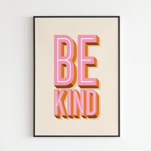 BE KIND - Przekaz życzliwości, dobre samopoczucie - Tekst piosenki - Muzyka - A3 - A4 - A5 - Sztuka ścienna - Plakat - Wydruk - Muzyka - Prezent