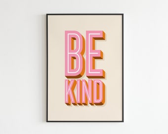 BE KIND - Kindness message well being - Lyrics - Music - A3 - A4 - A5 - Wall Art - Poster - Print - Music - Gift