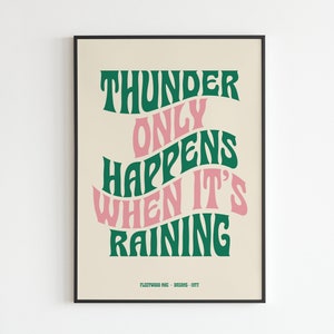FM Inspired - Dreams - Thunder Only Happens - No.3 - Letra - Música - A3 - A4 - A5 - Arte de pared - Póster - Impresión - Música