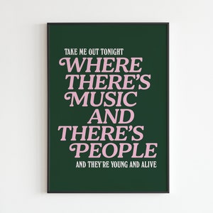 'Take me out' - 'Take me out' - 'There Is A Light That Never Goes Out' - Songtext - Musik - A3 - A4 - A5 - Wandkunst - Poster - Print - Musik - Geschenk
