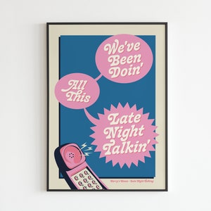 Inspiré du SH - Late Night Talking - Paroles - Musique - A3 - A4 - A5 - Art mural - Poster - Impression - Musique - Cadeau