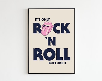It's Only Rock 'N' Roll (But I Like It) inspired - Lyrics - Music - A3 - A4 - A5 - Wall Art - Poster - Print - Music - Gift
