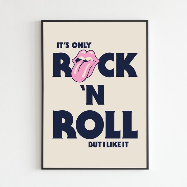 It’s Only Rock 'N' Roll (But I Like It) inspiré - Paroles - Musique - A3 - A4 - A5 - Wall Art - Affiche - Impression - Musique - Cadeau