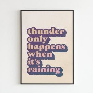 FM Inspired - Dreams -  Thunder Only Happens When Its Raining - Lyrics - Music - A3 - A4 - A5 - Wall Art - Poster - Print - Music