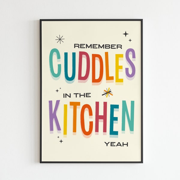 AM inspired - 'Cuddles In The Kitchen' Mardy Bum - Lyrics - Music - A3 - A4 - A5 - Wall Art - Poster - Print - Music - Gift