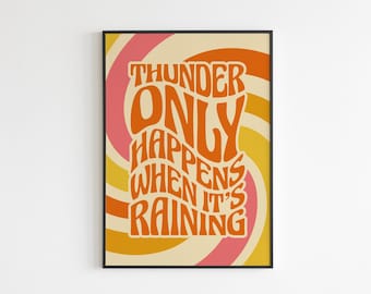 FM Inspired - Dreams - Thunder Only Happens  - Lyrics - Music - A3 - A4 - A5 - Wall Art - Poster - Print - Music