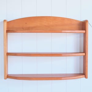Three-Tiered Wall Shelf - Cherry Hardwood - 24 x 6 x 17 inches - Made in USA
