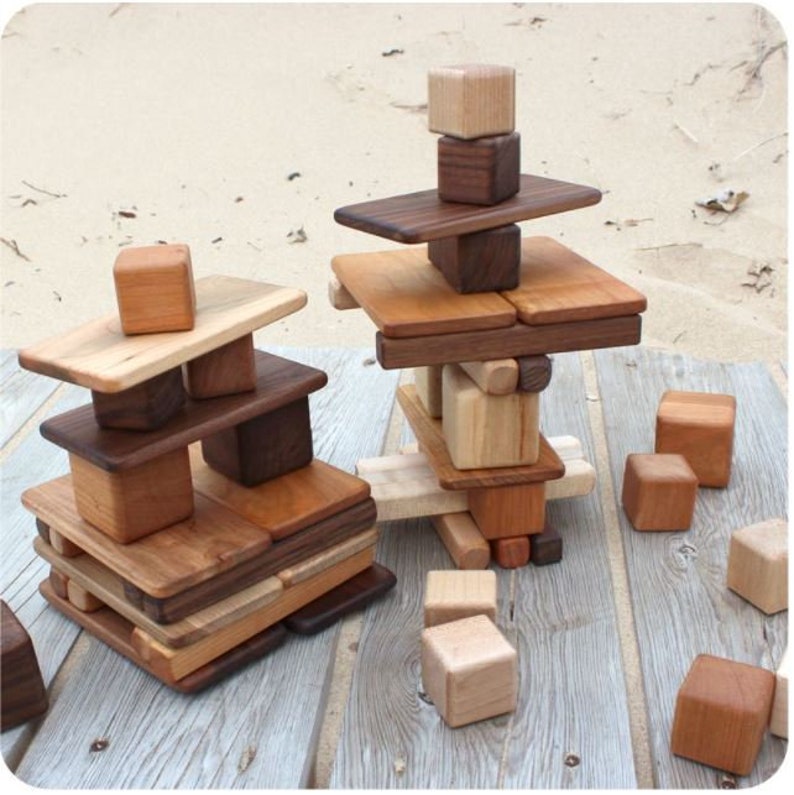 Tricolor Wood Building Sticks 6 Set of 18 Etsy