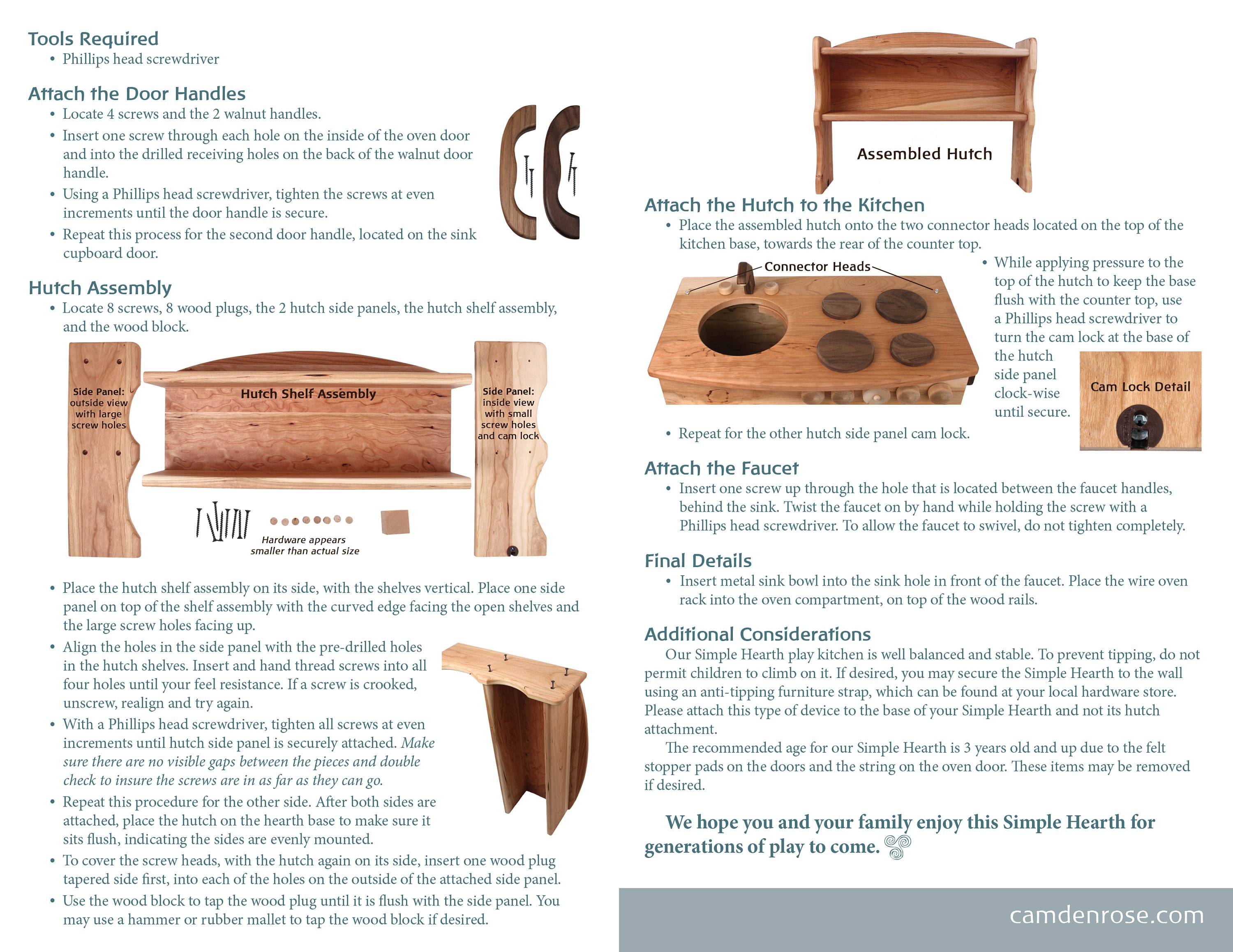Cherry Wood Play Kitchen