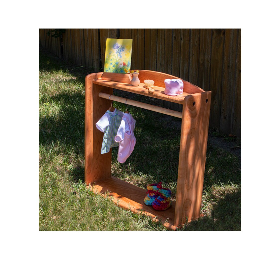 Cherry Wood Doll Clothes Stand / Clothes Caddy Etsy
