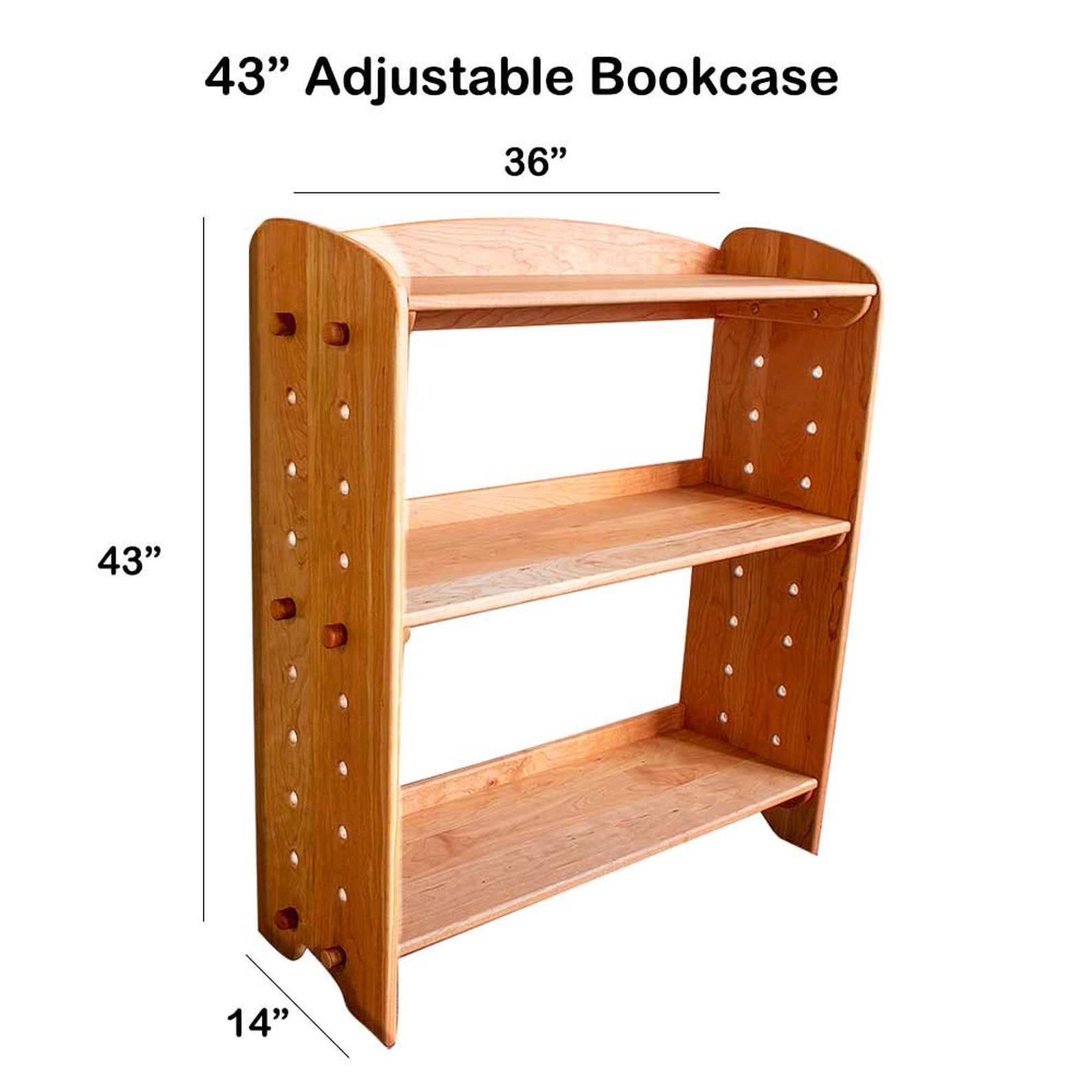 Cherry Wood Adjustable Shelving Unit/bookcase 32 Tall Etsy