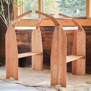Camden Rose Large Eco Playstand - Cherry Wood - With Optional Add-on Play Silk Canopy