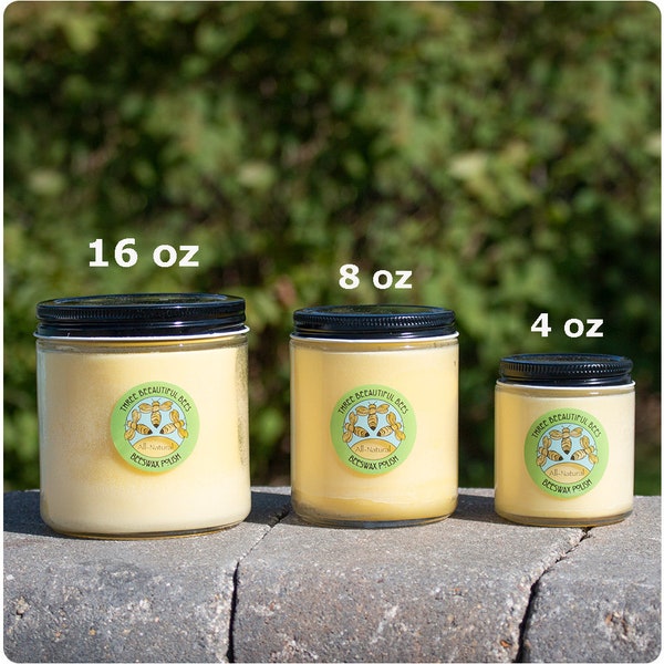 Three BEEautiful Bees All Natural Wood Polish - 4, 8, or 16 oz.